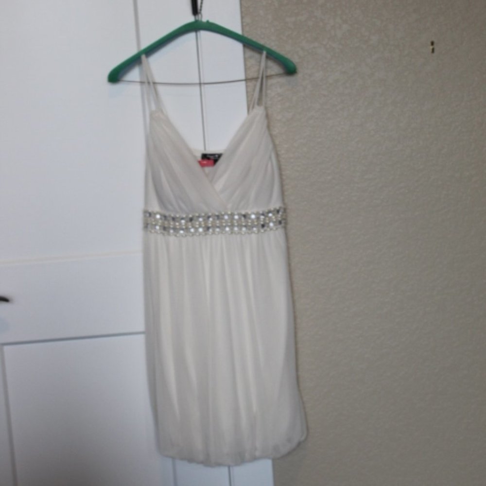 Sequin Hearts Ivory cocktail dress